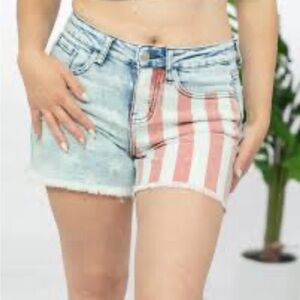 Judy Blue Striped Denim Women Shorts; Size L